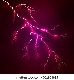 Vector bright lightning on a dark colored background.