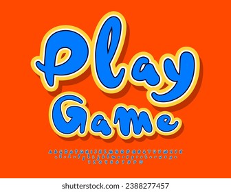 Vector bright logo play time. Modern Colorful Letters and Numbers. Funny handwritten Font. 