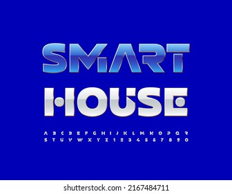 Intelligentes, helles Logo für Smart House. Trendy kreative Schriftart. Satz künstlerischer Alphabet-Buchstaben und -Zahlen