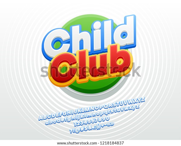Vector Bright Logo Text Child Club Stock Vector Royalty Free