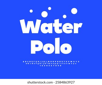 Vector Bright Logo Water Polo. Modern Abstract Font for Sport, Fashion, Logo Design. Creative set of Digital Alphabet Letters and Numbers