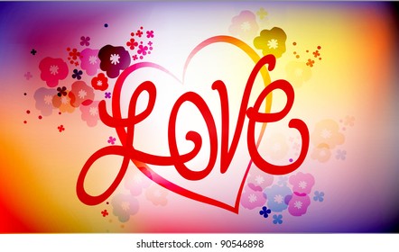 vector - bright love card