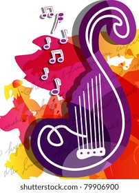Vector bright multicolored musical background