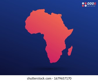 Vector bright orange gradient of Africa map on dark background. Organized in layers for easy editing.