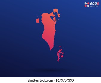 Vector bright orange gradient of Bahrain map on dark background. Organized in layers for easy editing.