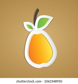 Vector bright pear form of price tag.