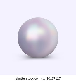 Vector bright pearl isolated on light background. Pearl elegant design element for decoration advertising, banner, poster, logo, emblem and more.