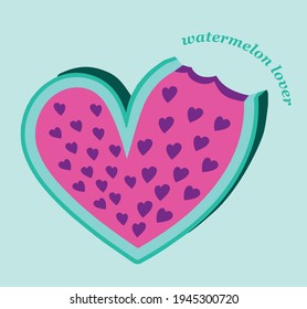 vector bright picture love watermelon