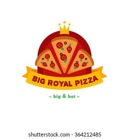 Vector bright pizza restaurant logo. Brand sign