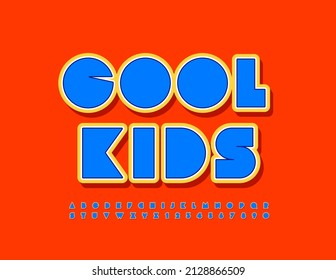 Vector brillante afiche niños geniales.  Fuente colorida. Letras y números de alfabeto creativos