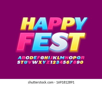 Vector Bright Poster Happy Fest Colorful Stock Vector (Royalty Free ...