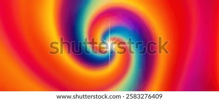 Vector bright radiant star or flare on curved colorful blurred spiral funnel background. Abstract cartoon swirling blur vortex. Wide dense grid. Swirl flyer or wallpaper
