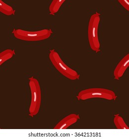 Vector bright sausages seamless pattern