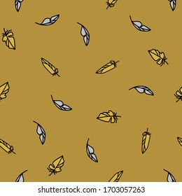 Vector. Bright seamless pattern with birds, ravens, vector illustration for design