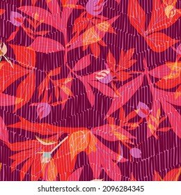 vector  bright seamless pattern with leaves