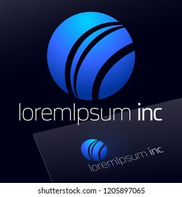 Vector Bright Sign. Blue Logo for Business, Technology and Corporation