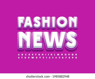 Vector Bright Sign Fashion News Modern 3D Font. Artistic Alphabet Letters and Numbers