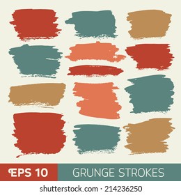 Vector bright spots of paint drawn by acrylic and watercolor brush vector strokes on light background.