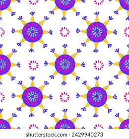 Vector bright sramless pattern with colorful stars pinatas on white background