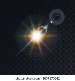Vector bright star on a dark background