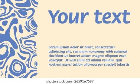 Vector bright summer background for banner in light gentle shades. Abstract pattern of lines on one side and place for text on the other side.