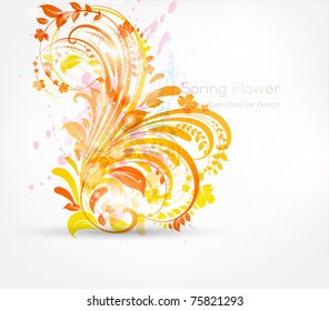Vector bright summer background. Floral ornament. eps 10.