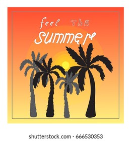 vector bright summer card with hand written text