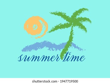 ilustración vectorial de verano brillante, fondo de pantalla y fondo (tiempo de verano)