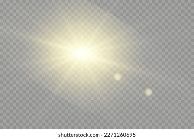 Vector bright sun light special lens flare light effect. front lens sun flare. reverse blur in radiance light. Decor element.