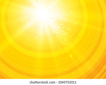 vector bright sunny rays background with circles