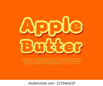 Vektor helle Vorlage Apple Butter. Feine Schriftart. Funny Alphabet Letters, Numbers and Symbols set