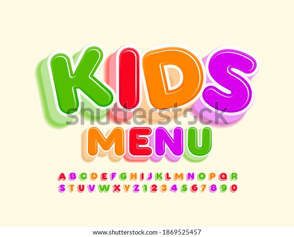 Vector Bright Template Kids Menu Colorful Stock Vector (Royalty Free ...