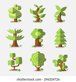 Vector bright tree collection