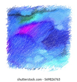 Vector bright watercolor pencils speech background. Abstract Hand drawn grunge texture