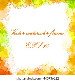 Vector bright watercolor square frame  