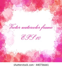 Vector bright watercolor square frame  