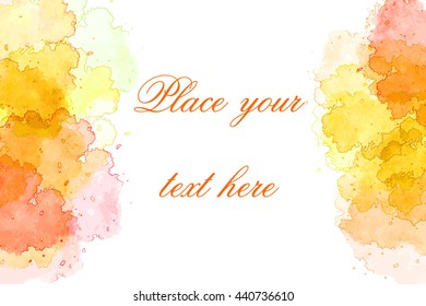 Vector bright watercolor template  