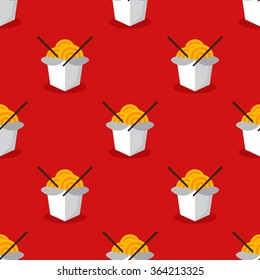 Vector bright wok box chineese seamless pattern