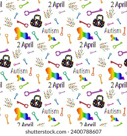 Vector bright World Autism Day texture. World Autism Day is celebrated on April 2.