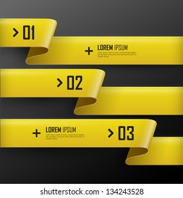 Vector bright yellow banners set