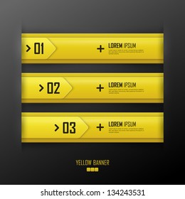 Vector bright yellow banners set