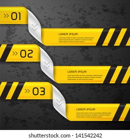 Vector bright yellow banners set