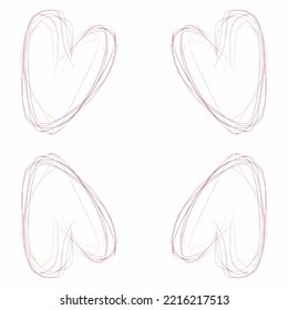 vector of brightly colored love shapes
