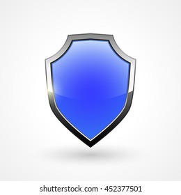 Vector brilliant blue shield illustration