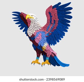 vector brilliant eagle tree on white background