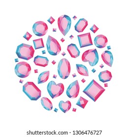 Vector brilliant gems abstract background shiny diamond illustration design template 