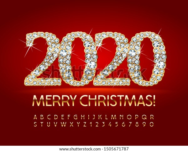 Vector Brilliant Merry Christmas 2020 Greeting Stock Vector