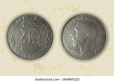 Vector british coin one shilling.