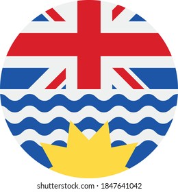 Vector - british columbia Flag Button Icon