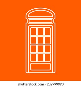 Vector british telephone box icon outline isolated. Eps10